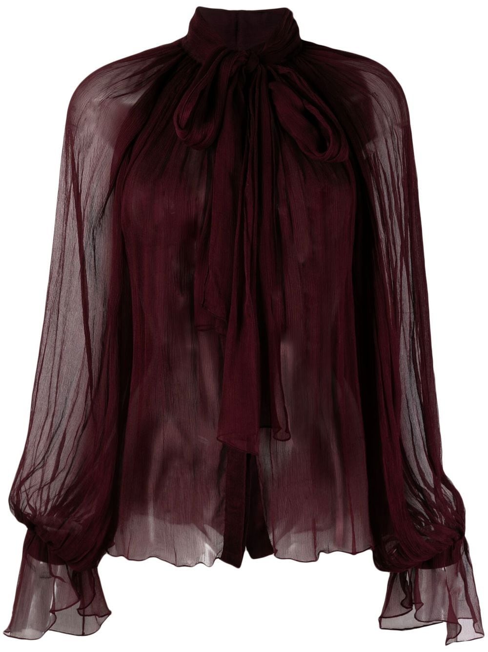 Atu Body Couture semi-sheer tie-neck blouse - Red von Atu Body Couture