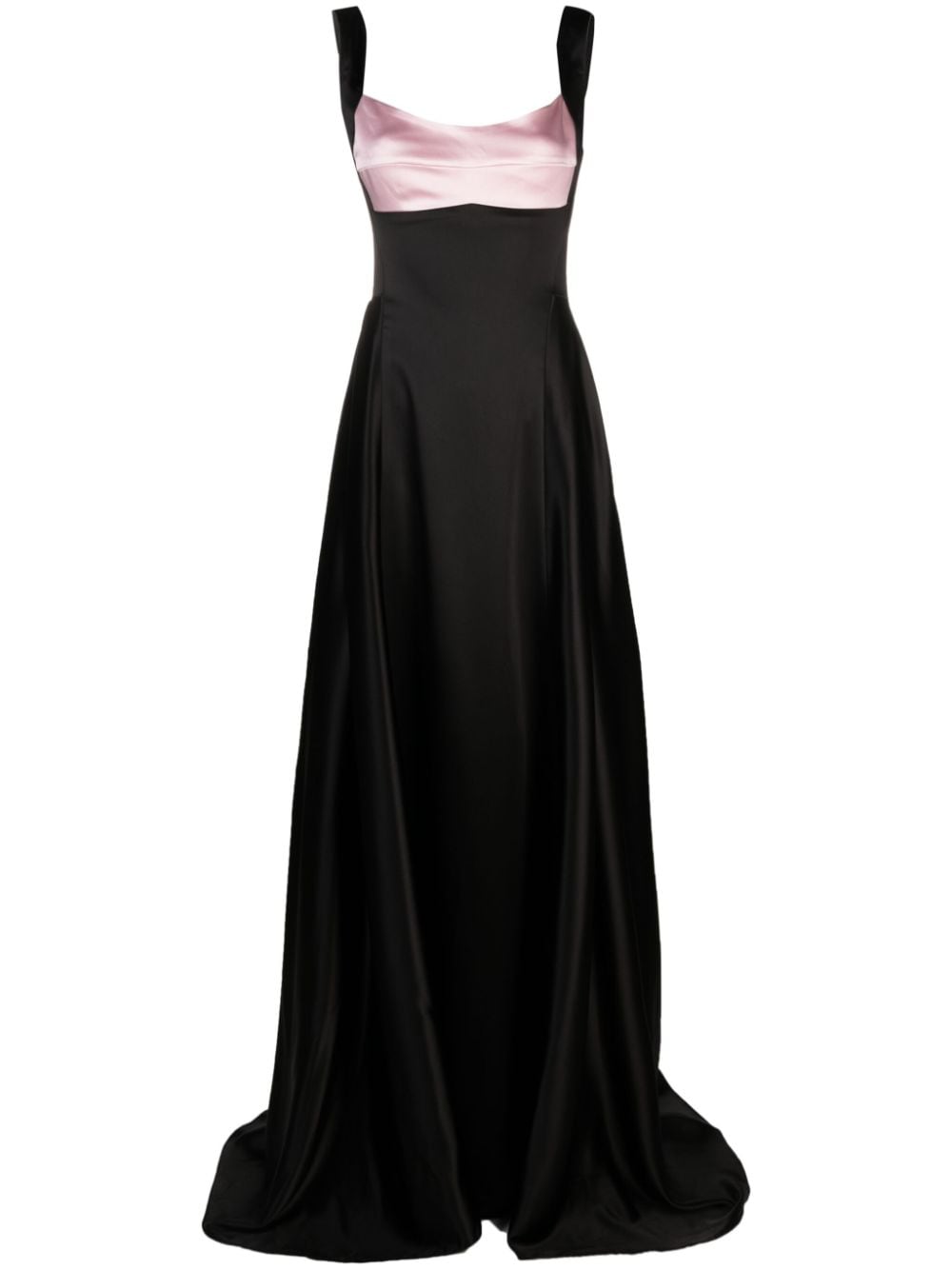 Atu Body Couture colourblock satin gown - Black von Atu Body Couture