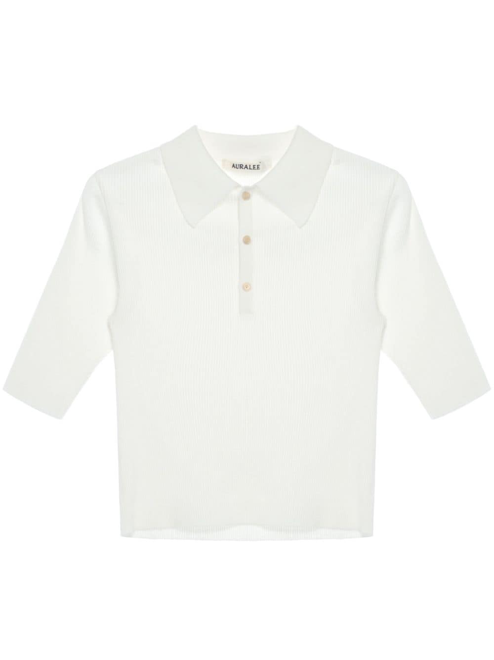 Auralee Giza cotton polo shirt - White von Auralee