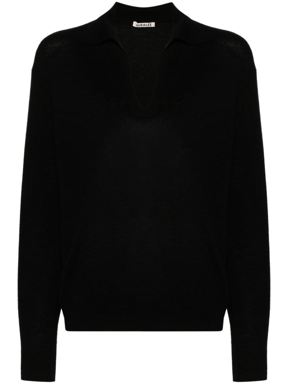 Auralee V-neck cashmere silk jumper - Black von Auralee