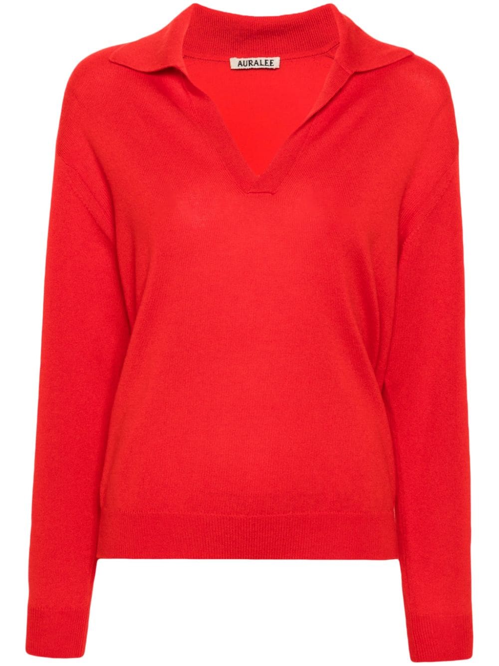 Auralee V-neck fine-knit jumper - Red von Auralee