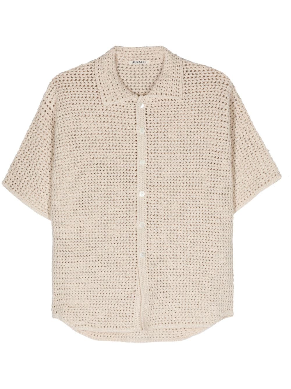 Auralee crochet-knit short-sleeve shirt - Neutrals von Auralee