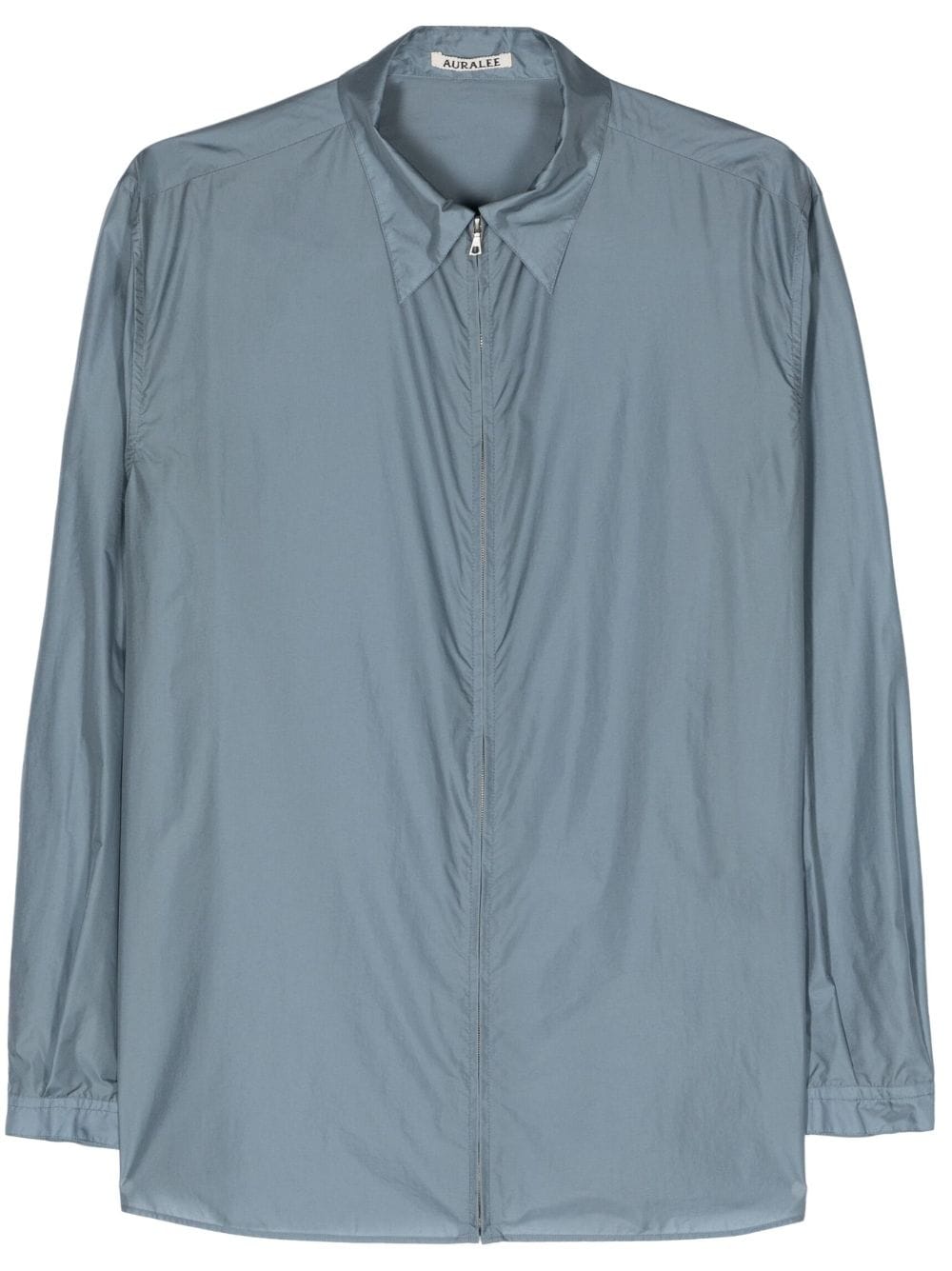 Auralee zip-up semi-sheer shirt - Blue von Auralee