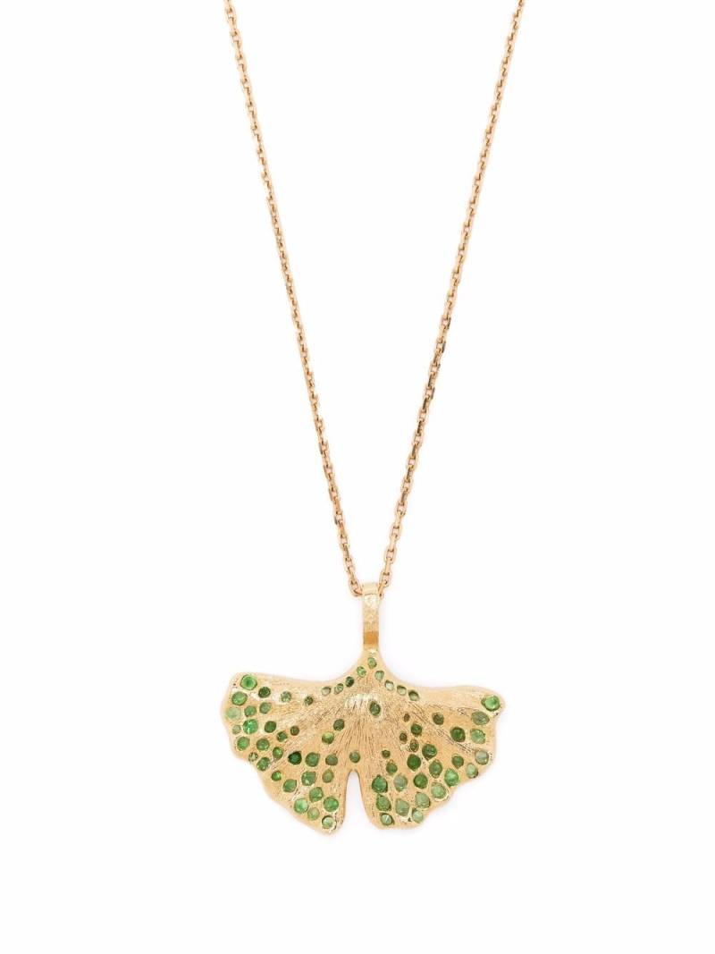 Aurelie Bidermann 18kt yellow gold Gingko tsavorite necklace von Aurelie Bidermann