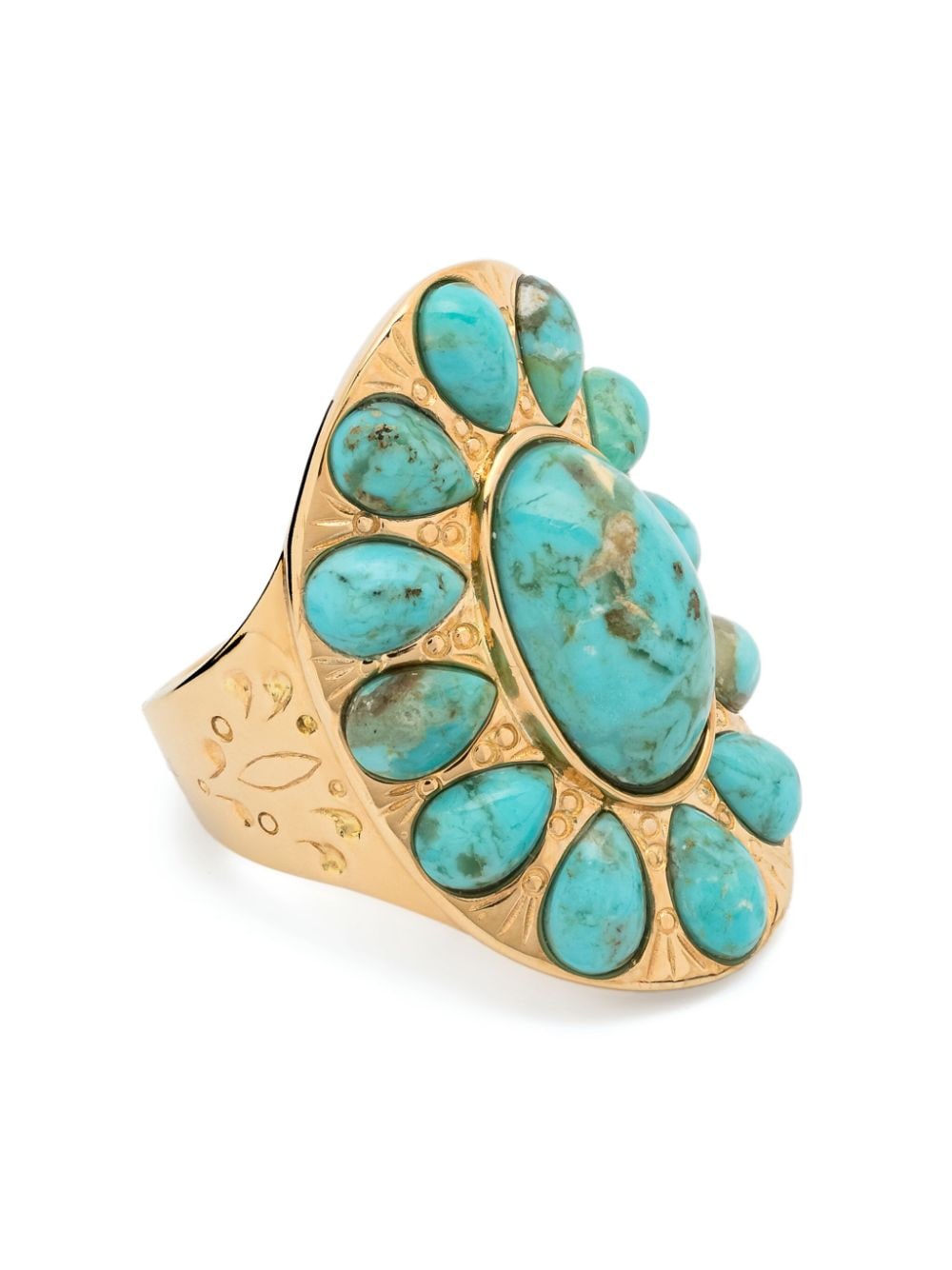 Aurelie Bidermann 18kt yellow gold Navajo turquoise stone ring von Aurelie Bidermann