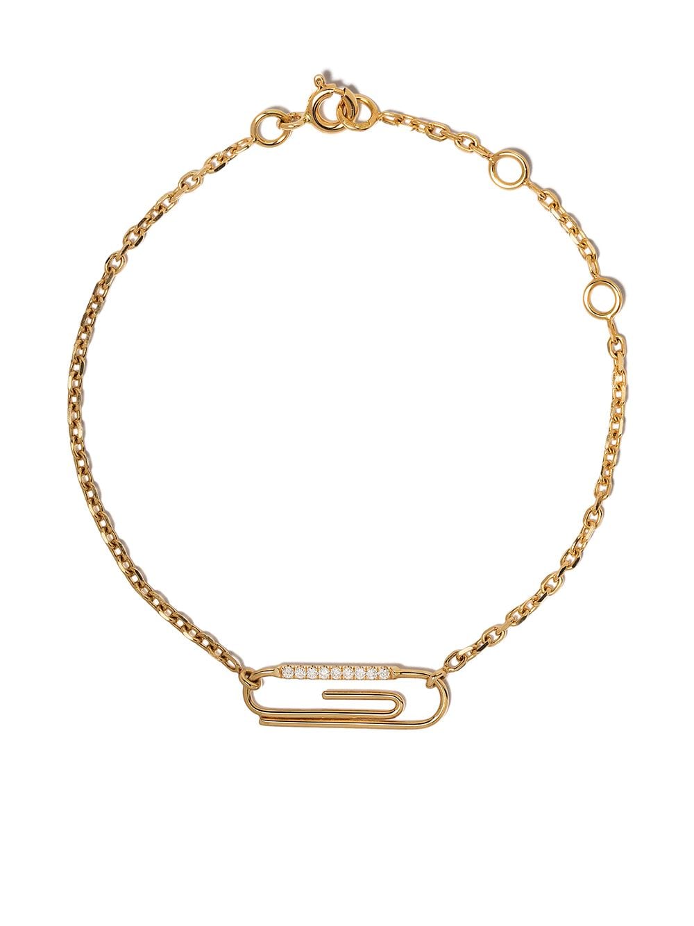 Aurelie Bidermann 18kt yellow gold Paper clip diamond bracelet von Aurelie Bidermann