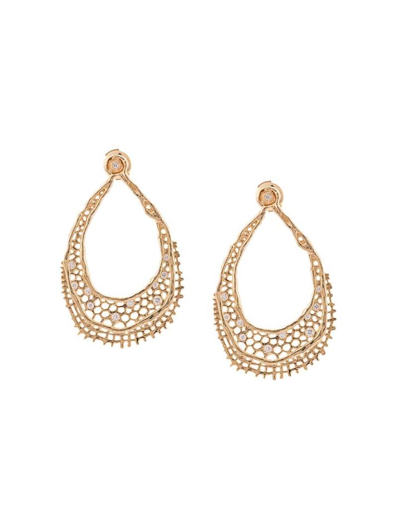 Aurelie Bidermann 18kt yellow gold & diamond lace earrings - Metallic von Aurelie Bidermann