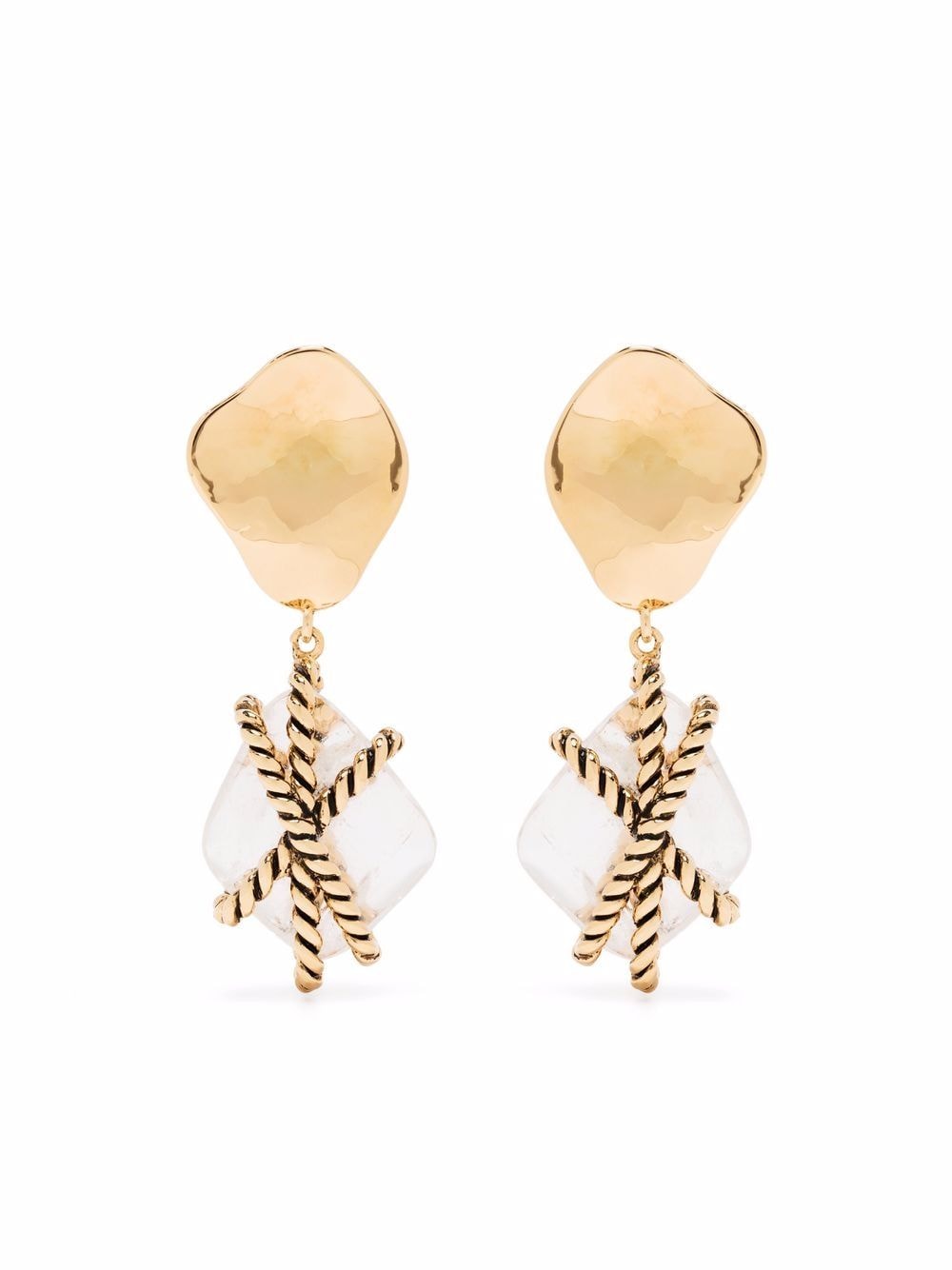 Aurelie Bidermann Mycene rock crystal earrings - Gold von Aurelie Bidermann