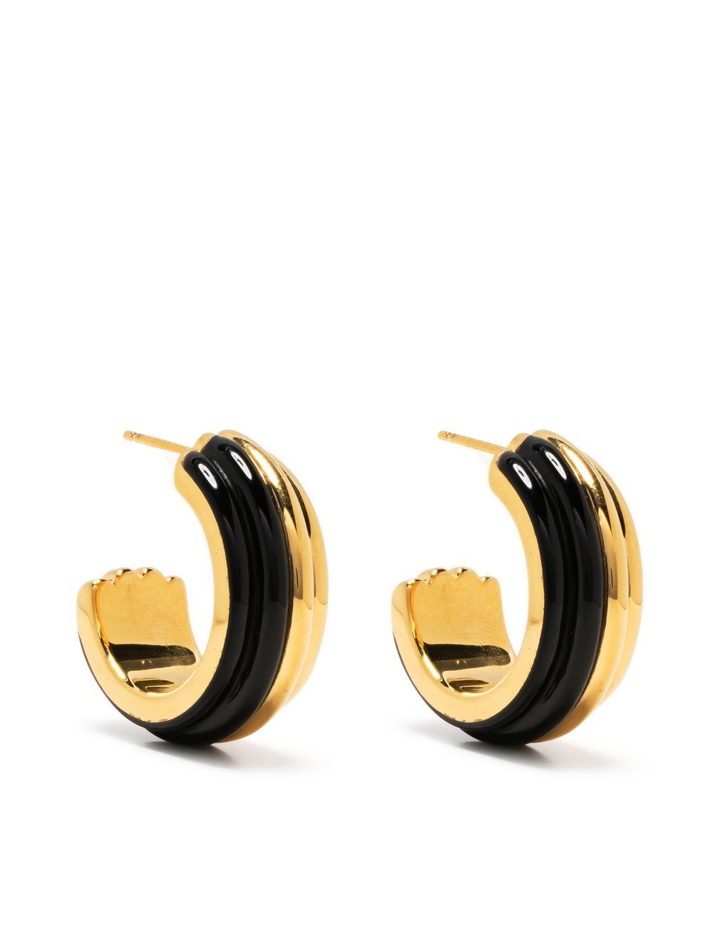 Aurelie Bidermann stripe hoop earrings - Black von Aurelie Bidermann