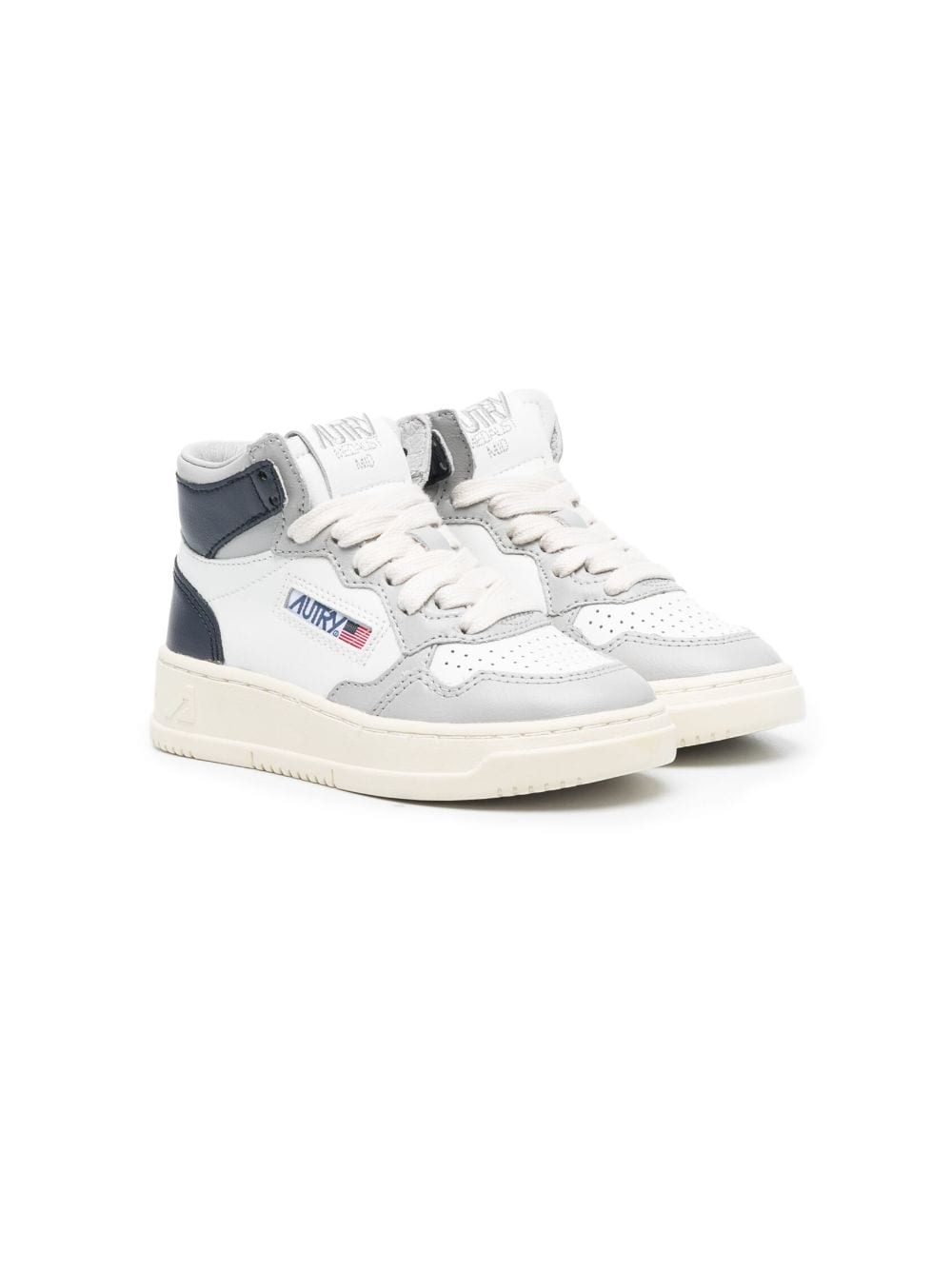 Autry Kids colour-block leather high-top sneakers - Grey von Autry Kids