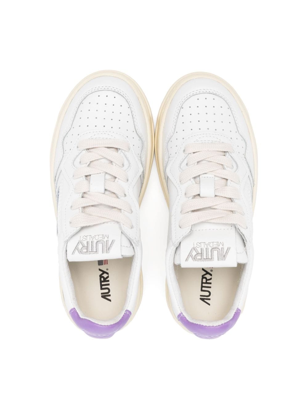 Autry Kids lace-up leather sneakers - White von Autry Kids