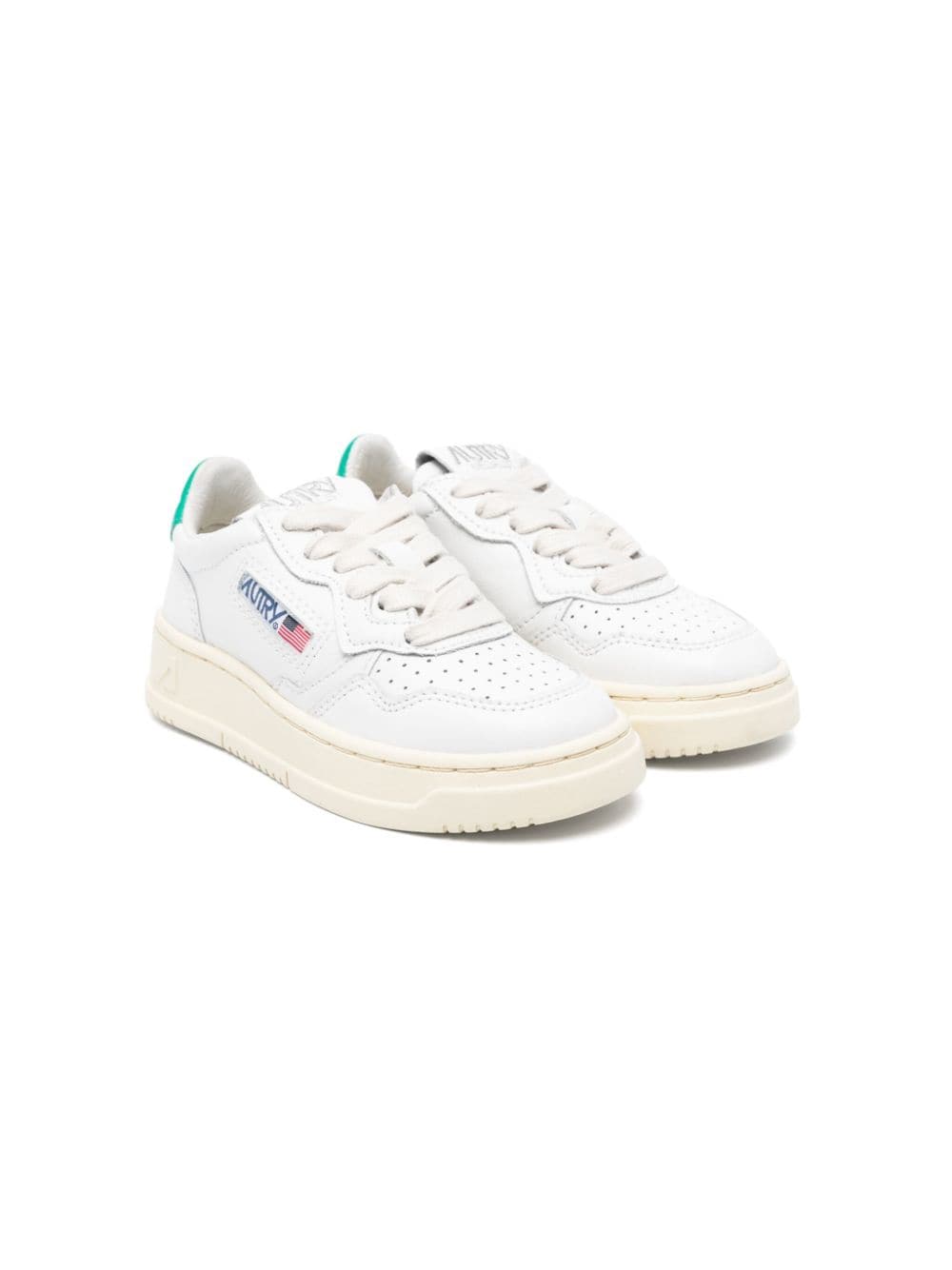 Autry Kids logo-patch leather sneakers - White von Autry Kids