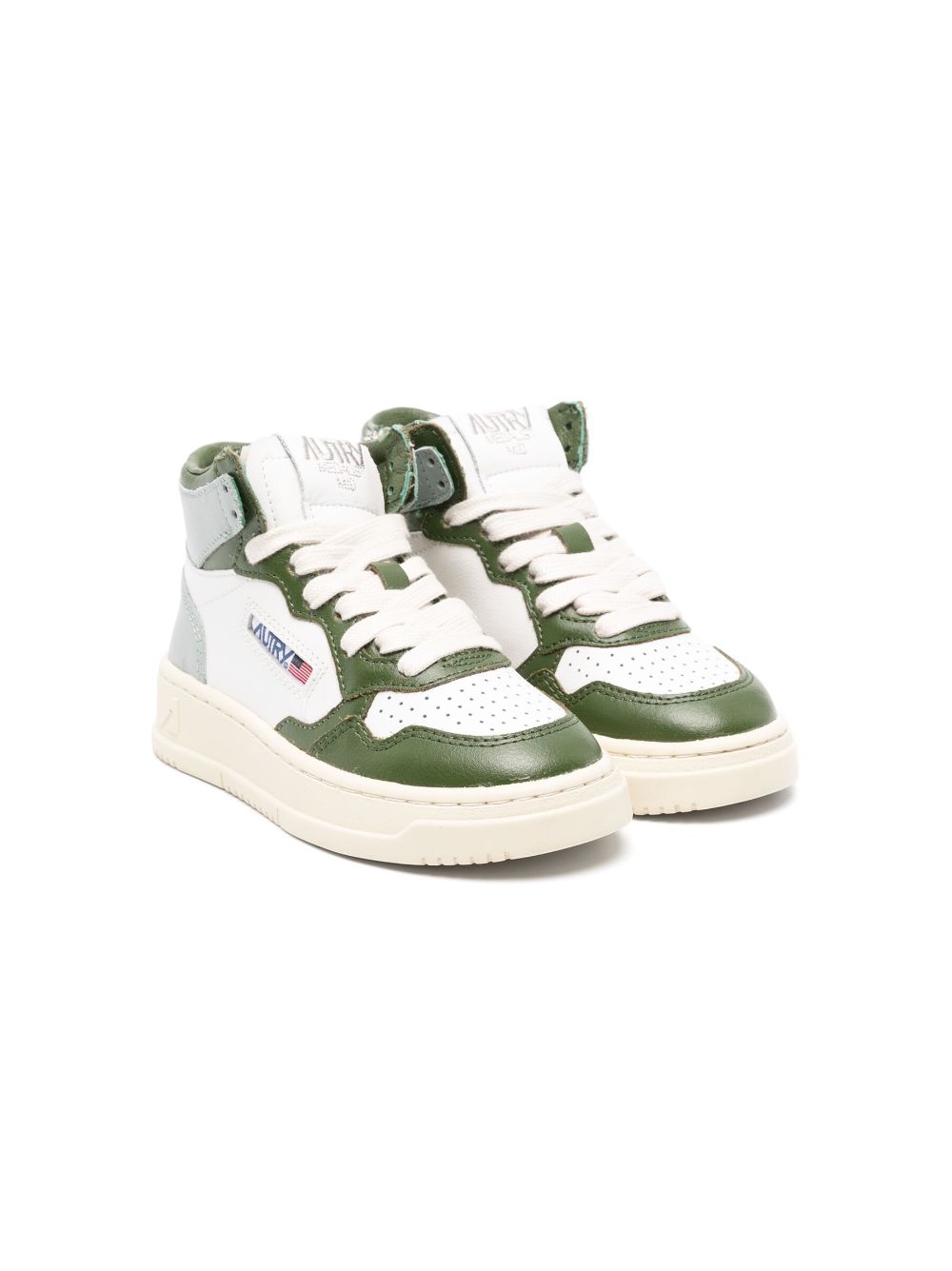 Autry Kids panelled hi-top leather sneakers - Green von Autry Kids