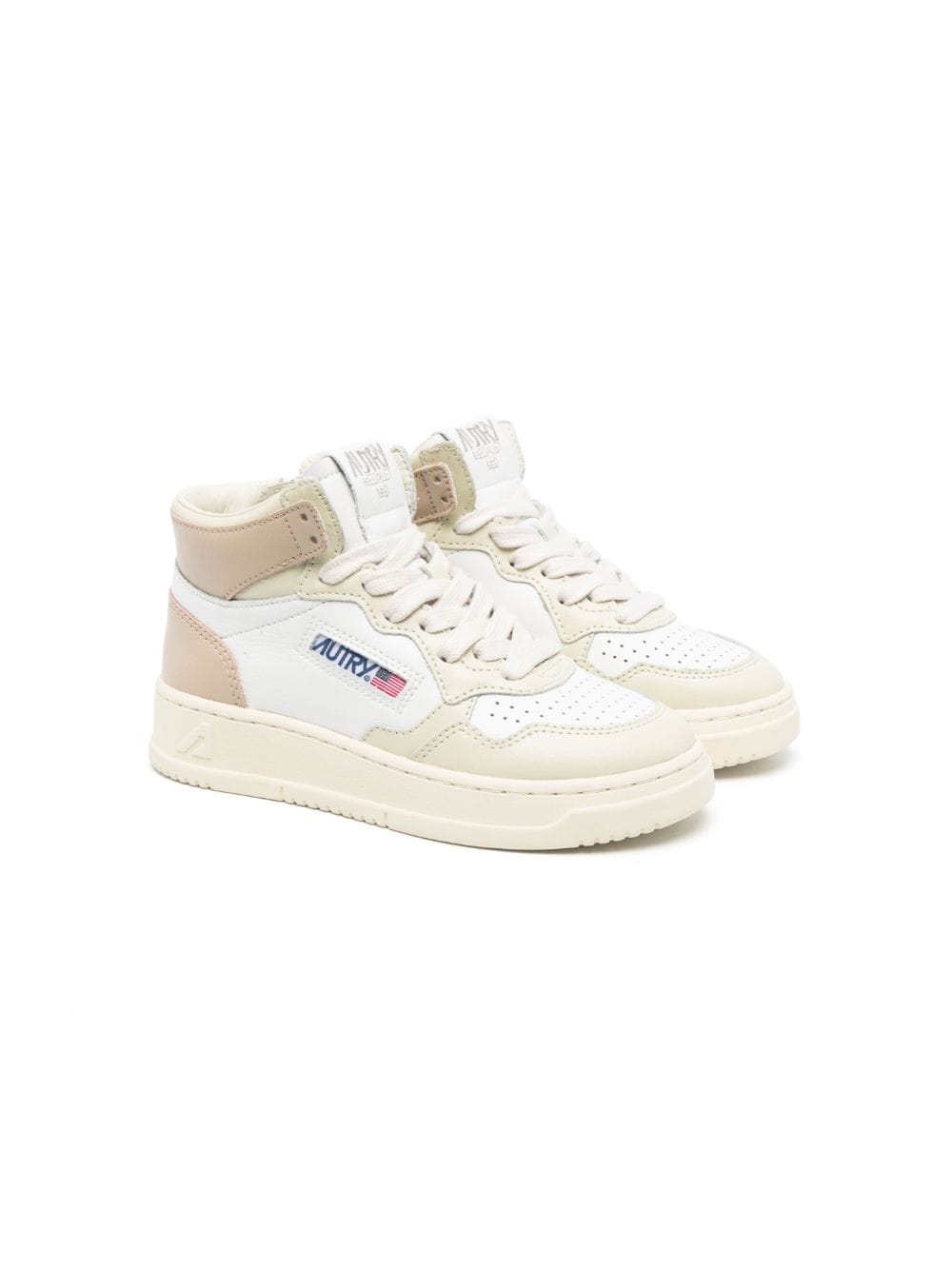 Autry Kids panelled hi-top leather sneakers - Neutrals von Autry Kids