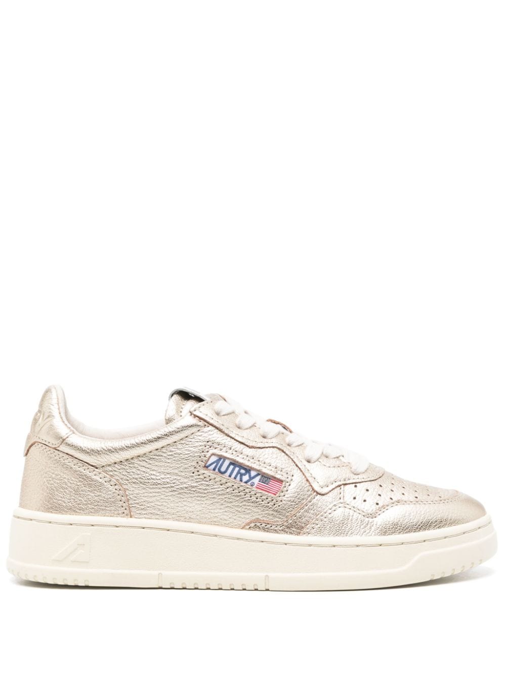 Autry Medalist metallic leather sneakers - Gold von Autry