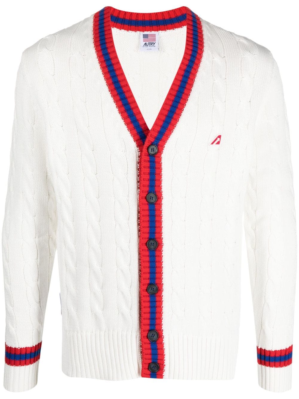 Autry cable-knit V-neck cardigan - White von Autry