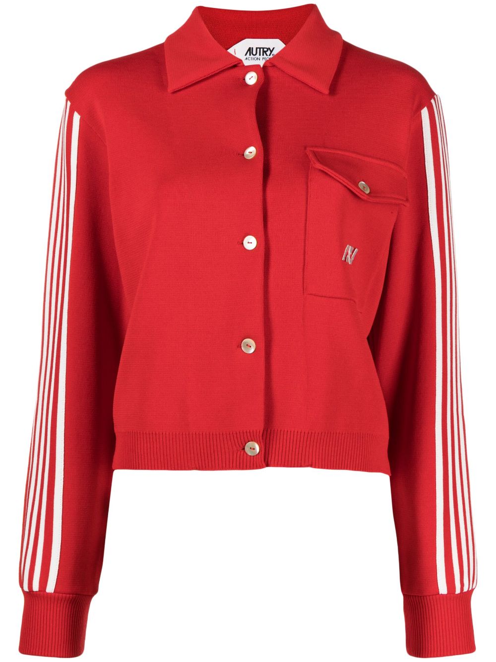 Autry chest-pocket striped cardigan - Red von Autry