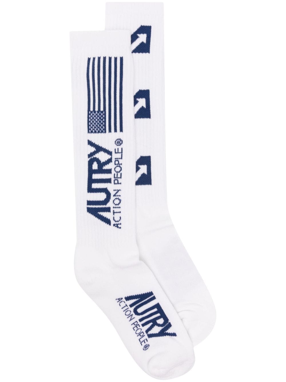 Autry intarsia knit-logo socks - White von Autry