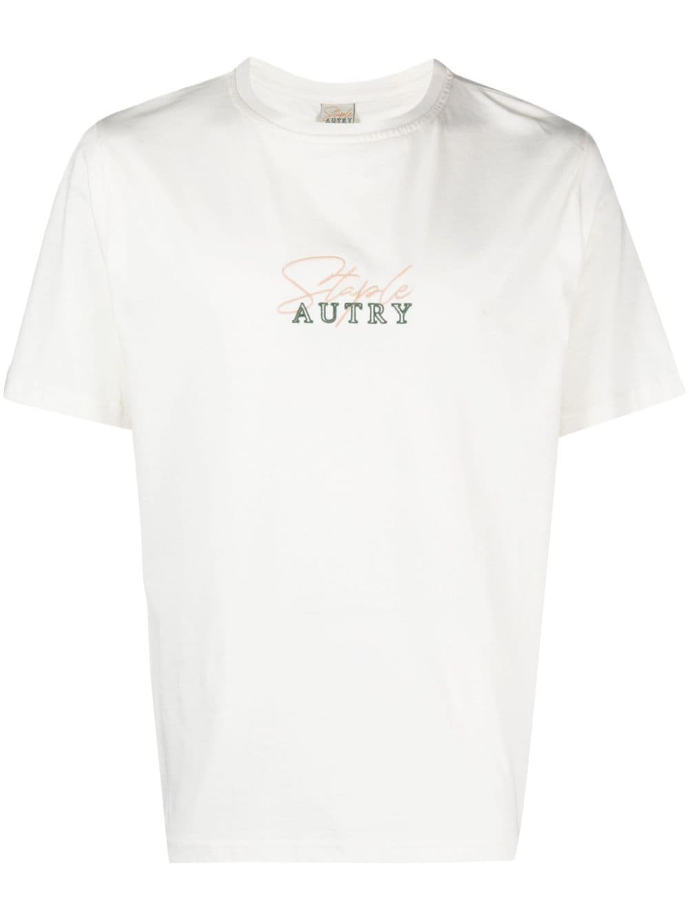 Autry logo-embroidered cotton T-shirt - White von Autry