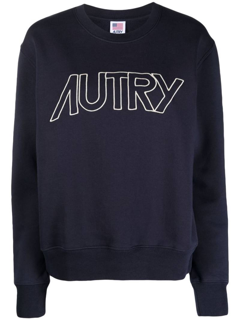 Autry logo-embroidered cotton jumper - Blue von Autry
