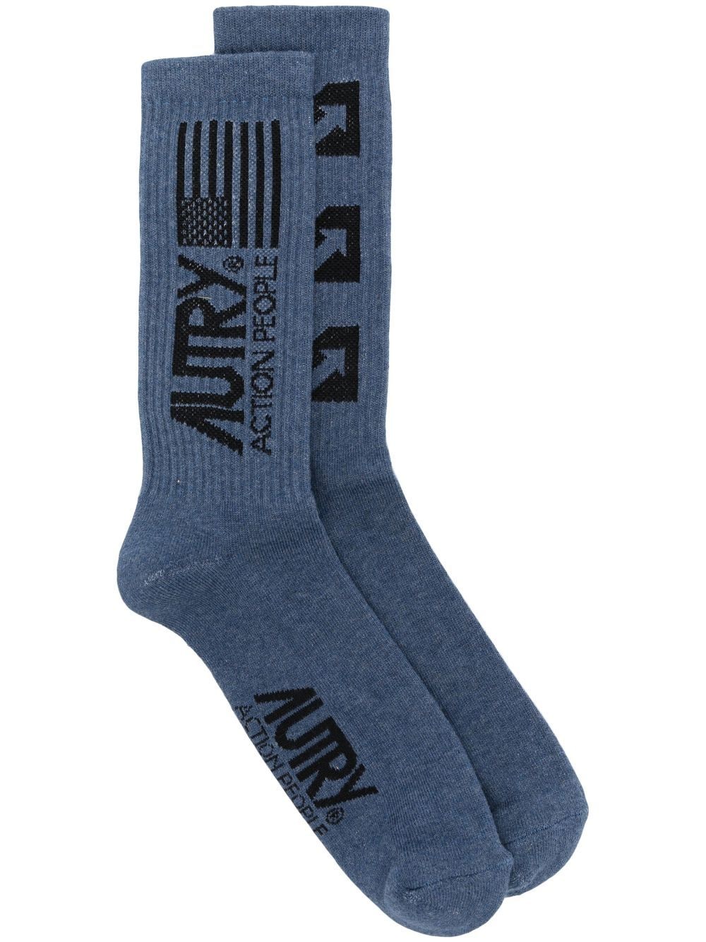 Autry logo intarsia-knit socks - Blue von Autry