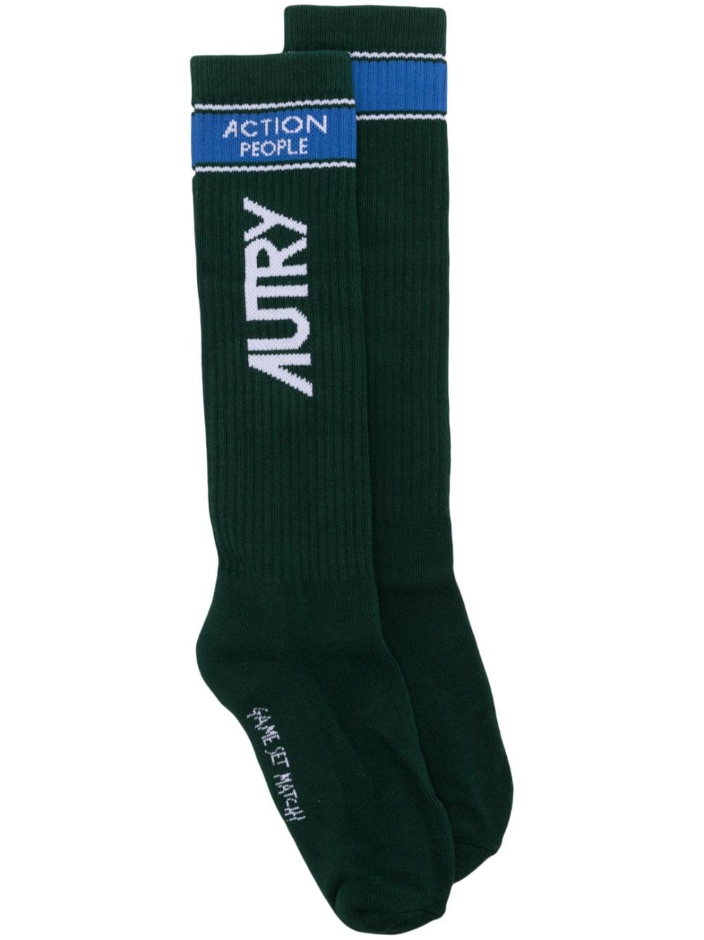 Autry logo-intarsia knitted socks - Green von Autry