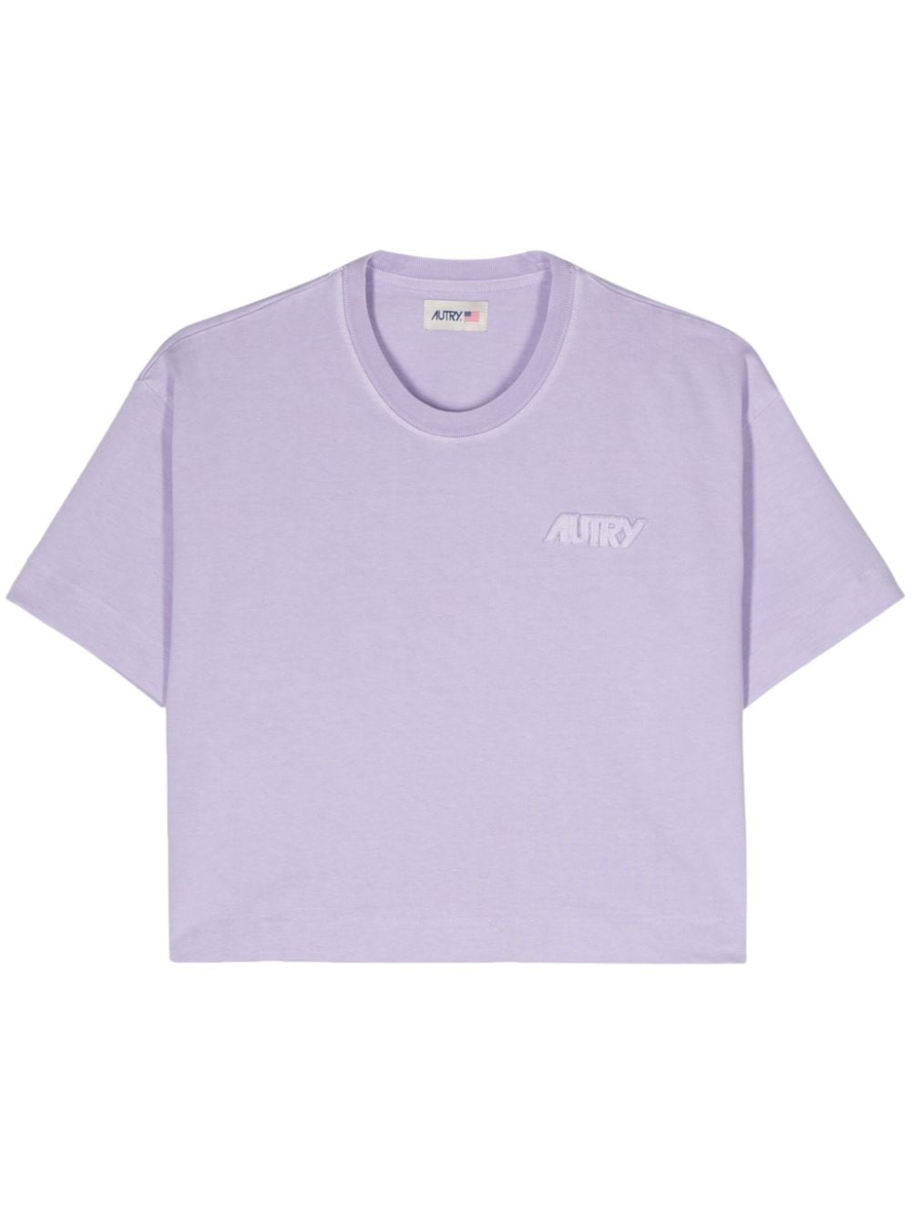 Autry logo-patch cropped T-shirt - Purple von Autry