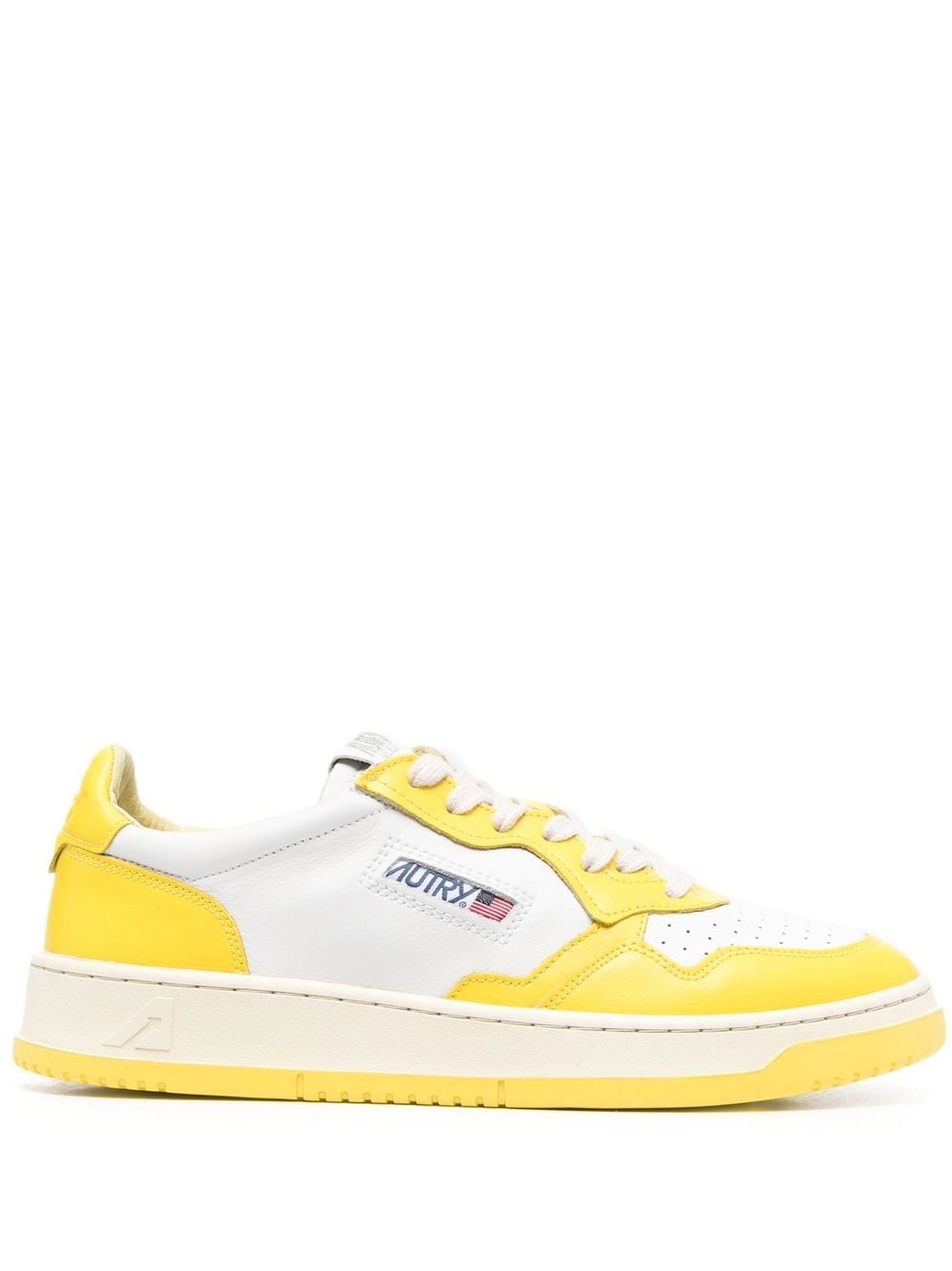 Autry logo-patch leather sneakers - Yellow von Autry