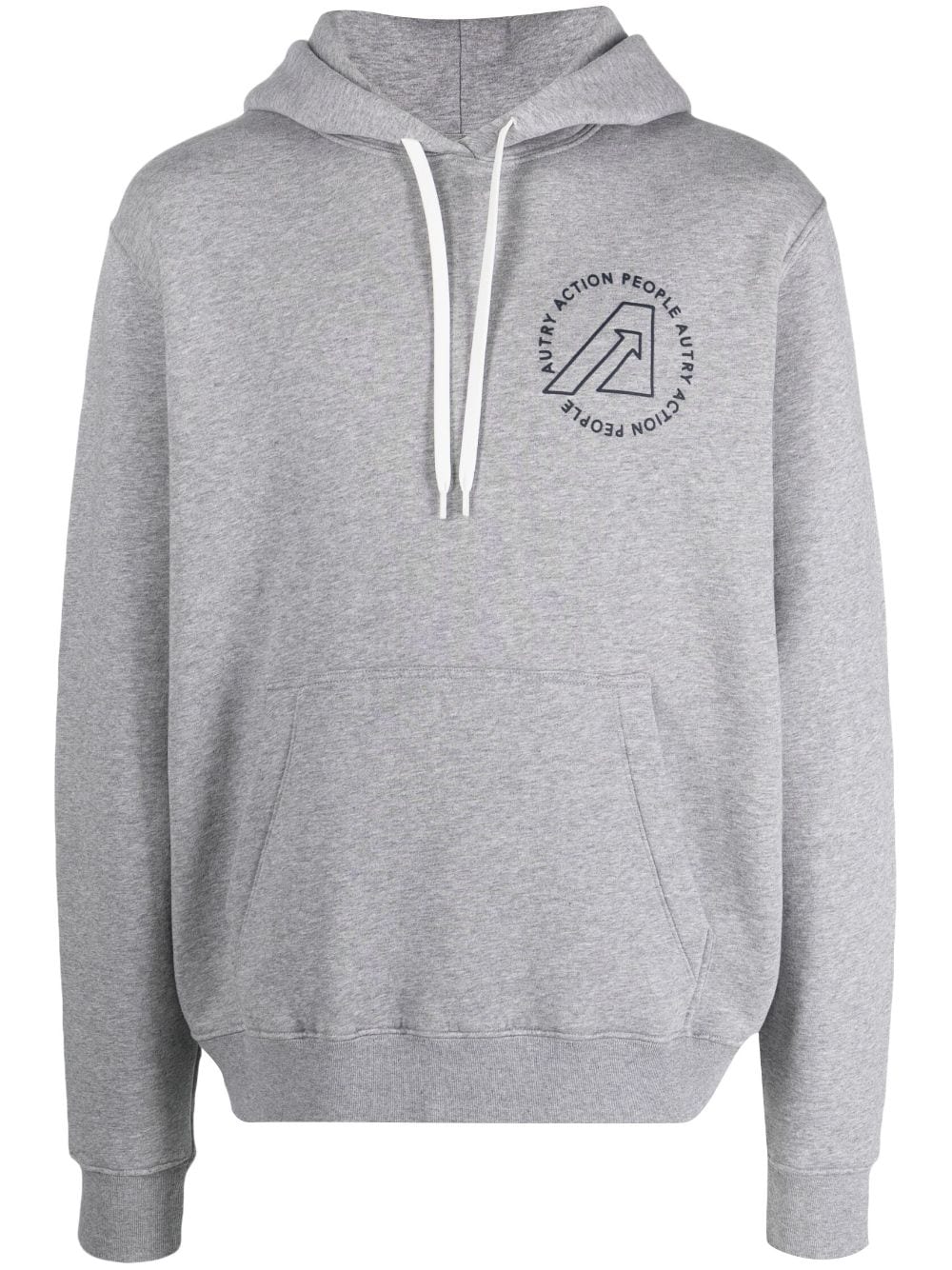 Autry logo-print cotton drawstring hoodie - Grey von Autry