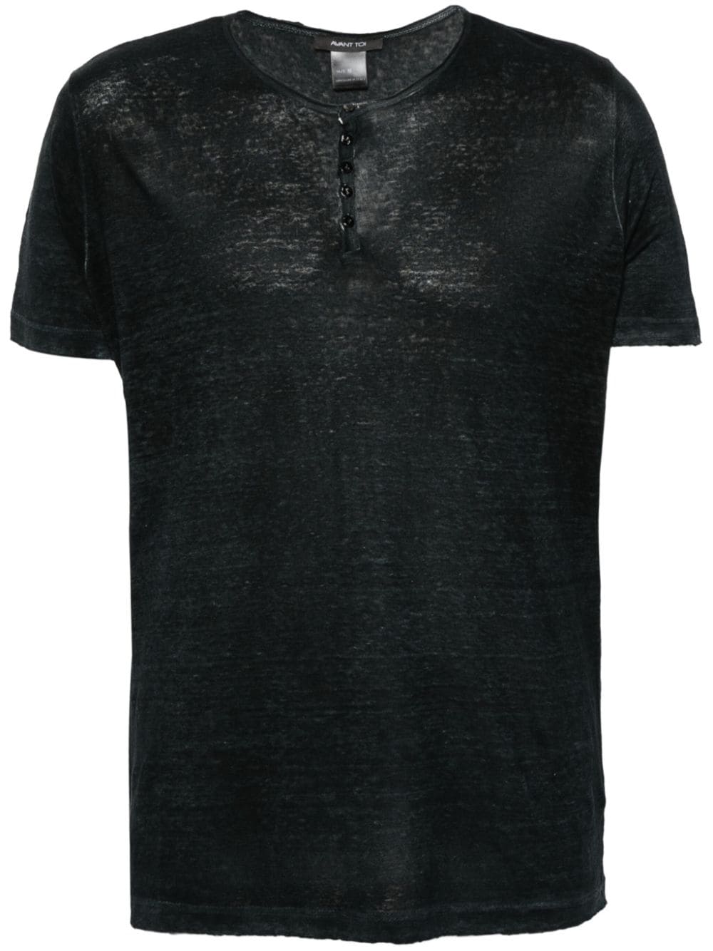 Avant Toi abstract-print linen T-shirt - Black von Avant Toi