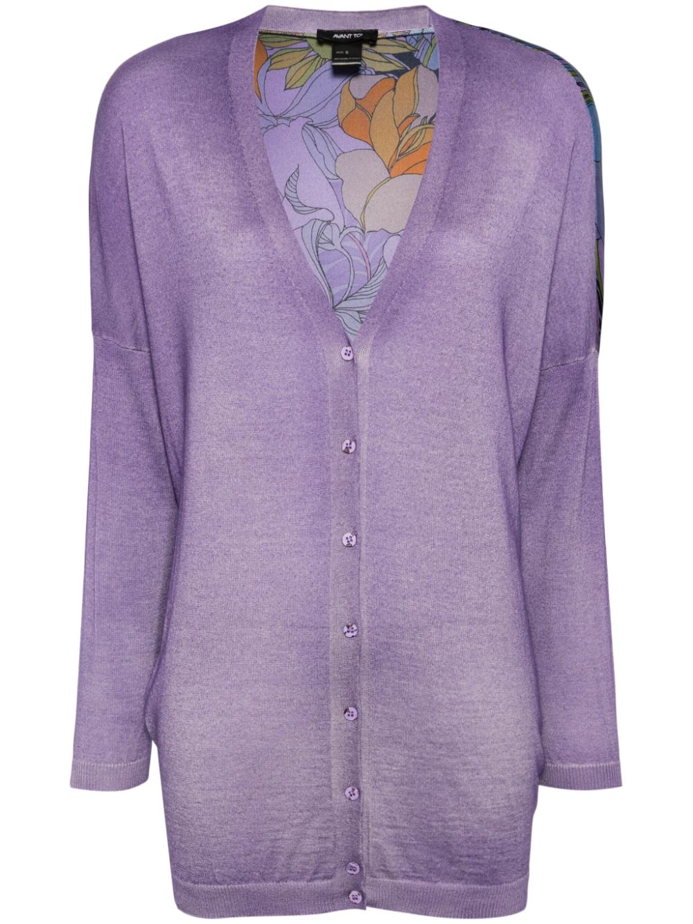 Avant Toi floral-intarsia cashmere-silk cardigan - Purple von Avant Toi