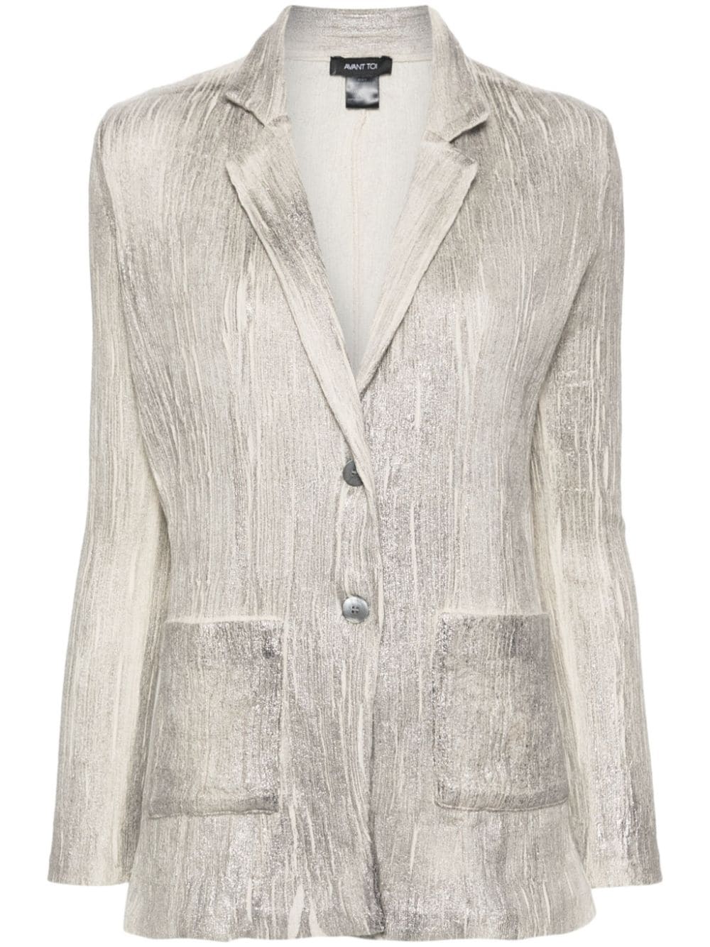 Avant Toi laminated knitted blazer - Silver von Avant Toi