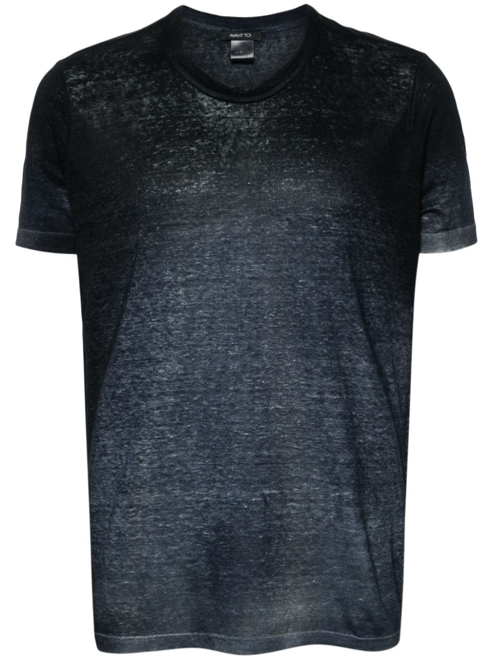 Avant Toi ombré-effect linen T-shirt - Black von Avant Toi