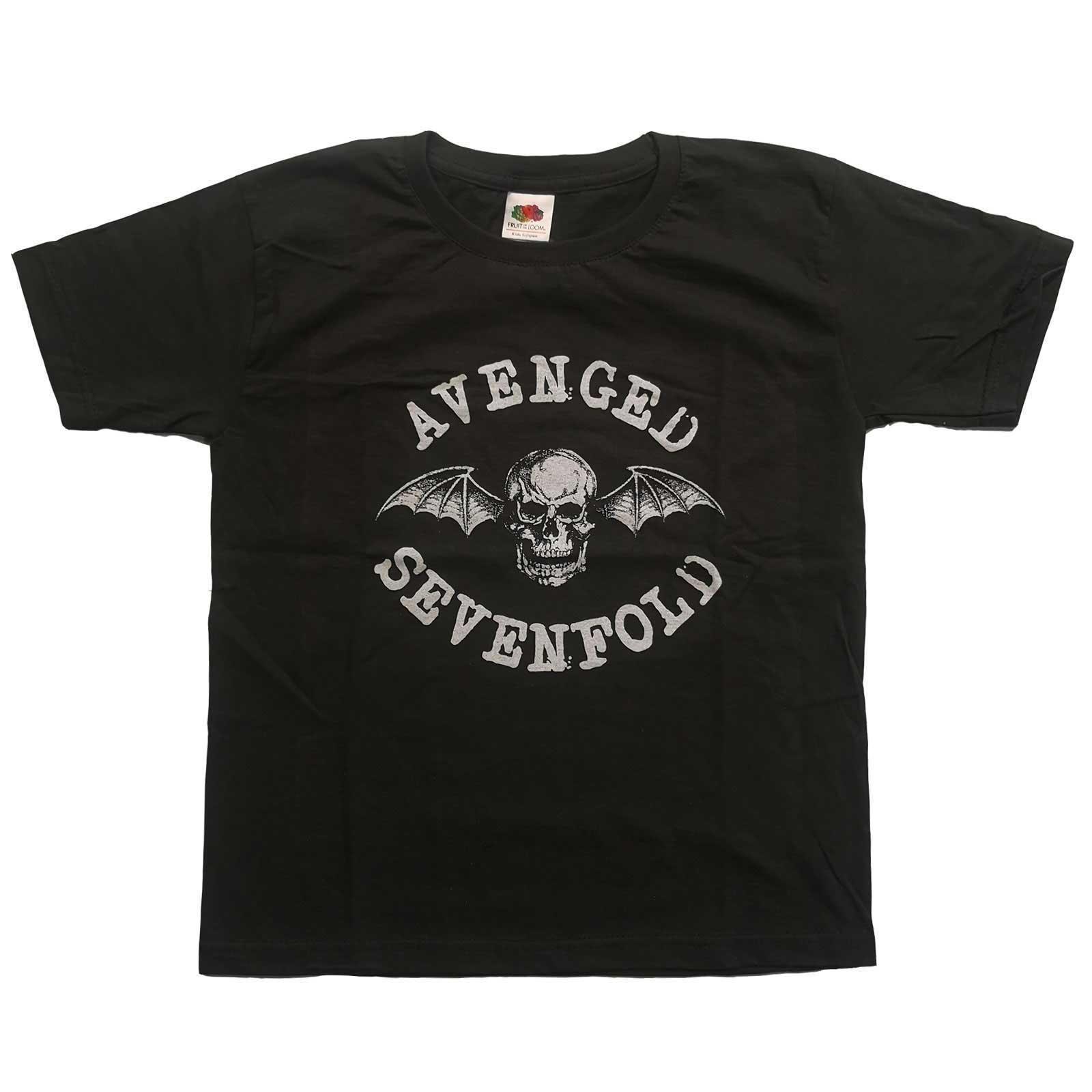 Classic Deathbat Tshirt Jungen Grau 128 von Avenged Sevenfold