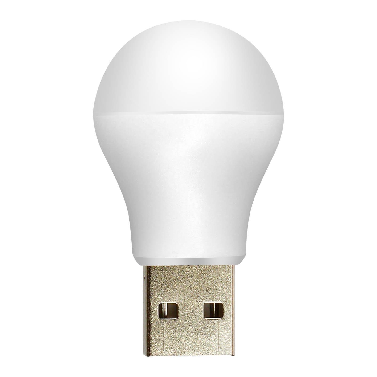 1w Usb Led-glühbirne, Kompaktes Design Unisex Weiss 40X40MM von Avizar