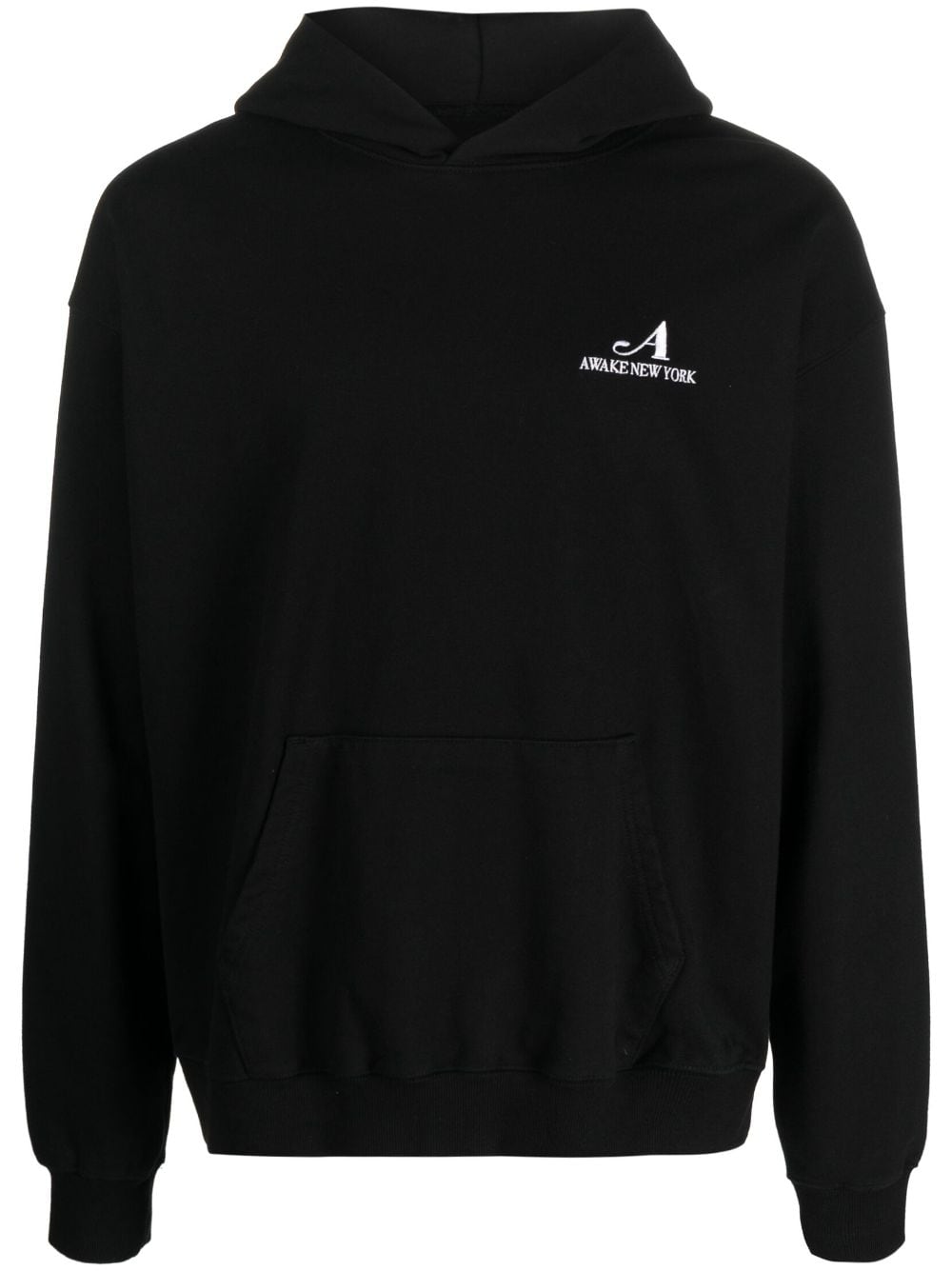 Awake NY embroidered-logo cotton hoodie - Black