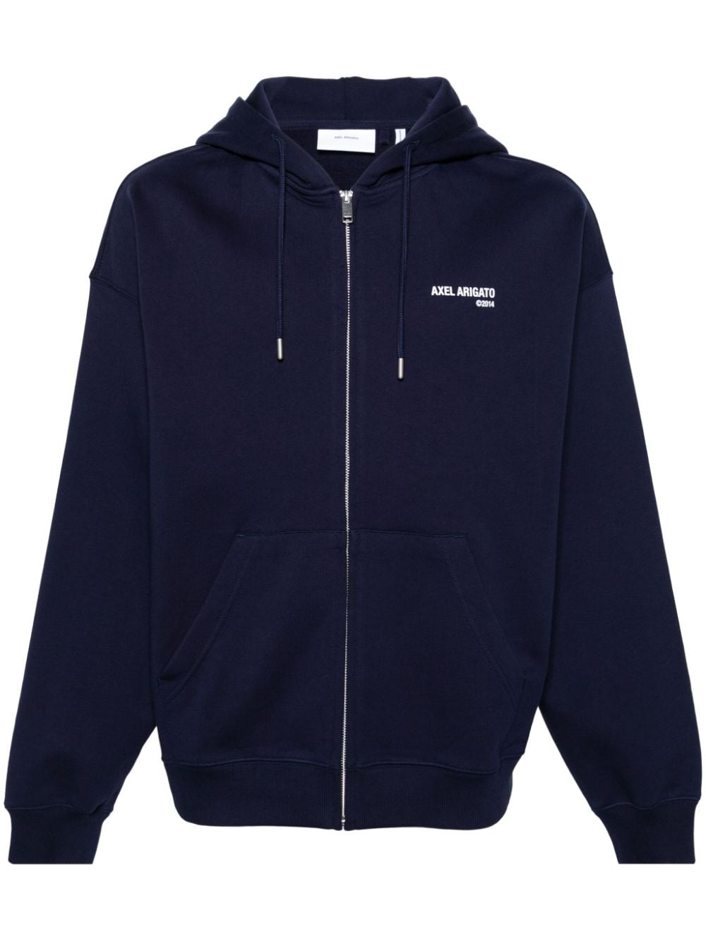 Axel Arigato Fiel zipped cotton hoodie - Blue von Axel Arigato