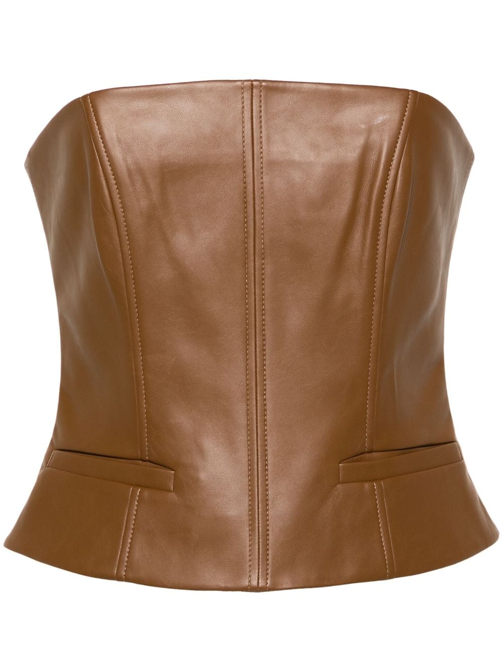Aya Muse Uro faux-leather bandeau top - Brown von Aya Muse