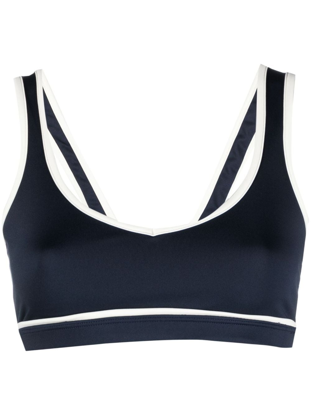 Ayda x Browns V-neck stretch-cotton sports bra - Blue von Ayda