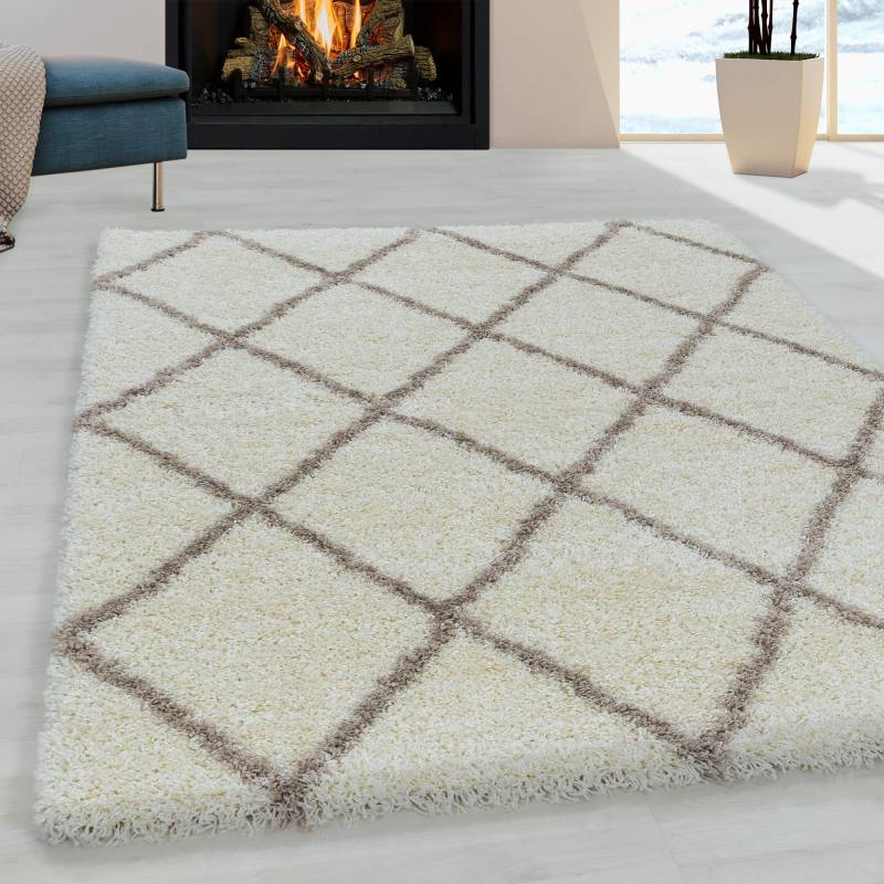Ayyildiz Teppiche Hochflor-Teppich »ALVOR 3401«, rechteckig, 50 mm Höhe, Shaggy, Langflor, Läufer, pflegeleicht, Wohnzimmer von Ayyildiz Teppiche