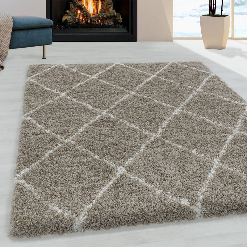 Ayyildiz Teppiche Hochflor-Teppich »ALVOR 3401«, rechteckig, 50 mm Höhe, Shaggy, Langflor, Läufer, pflegeleicht, Wohnzimmer von Ayyildiz Teppiche