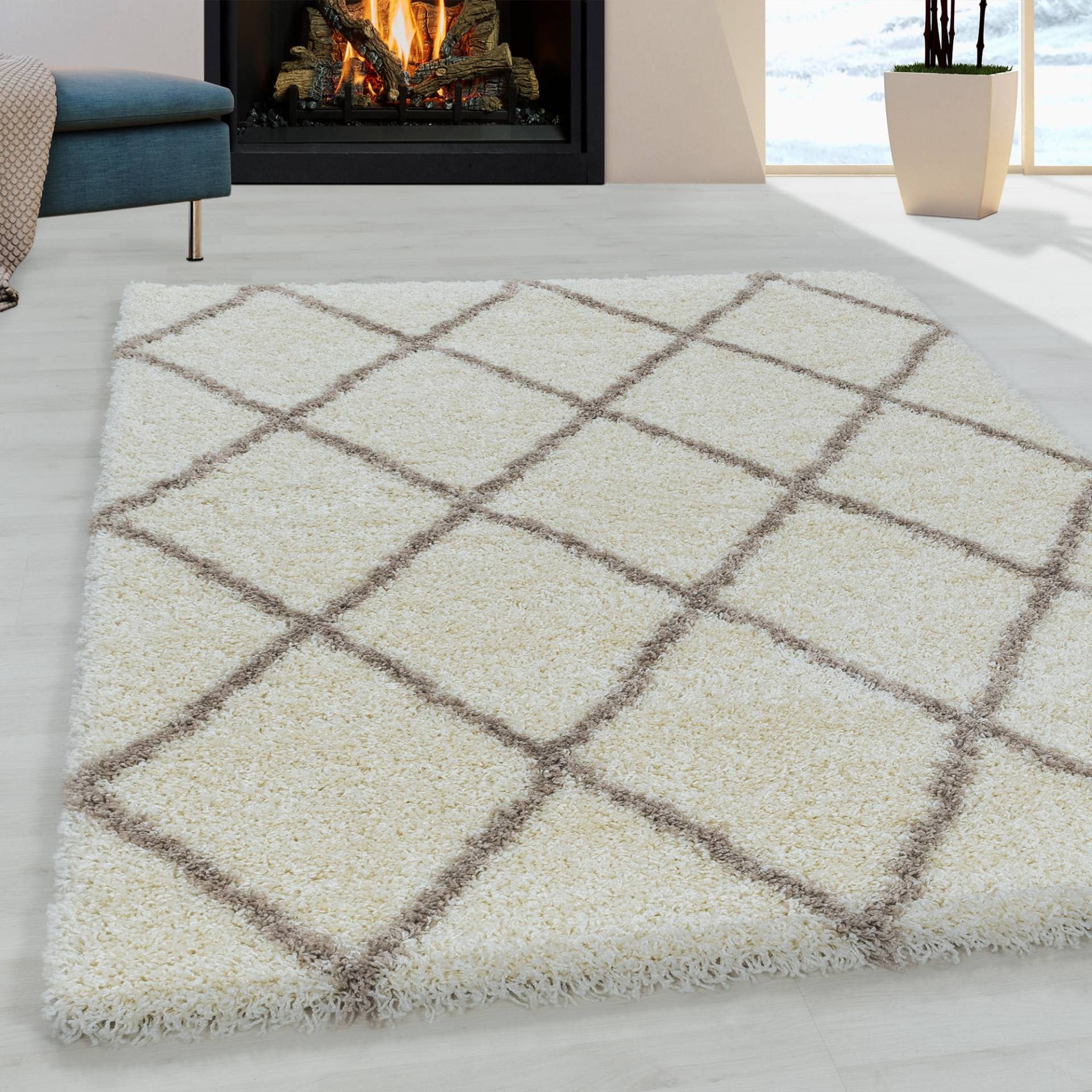 Ayyildiz Teppiche Hochflor-Teppich »ALVOR 3401«, rechteckig, 50 mm Höhe, Shaggy, Langflor, Läufer, pflegeleicht, Wohnzimmer von Ayyildiz Teppiche