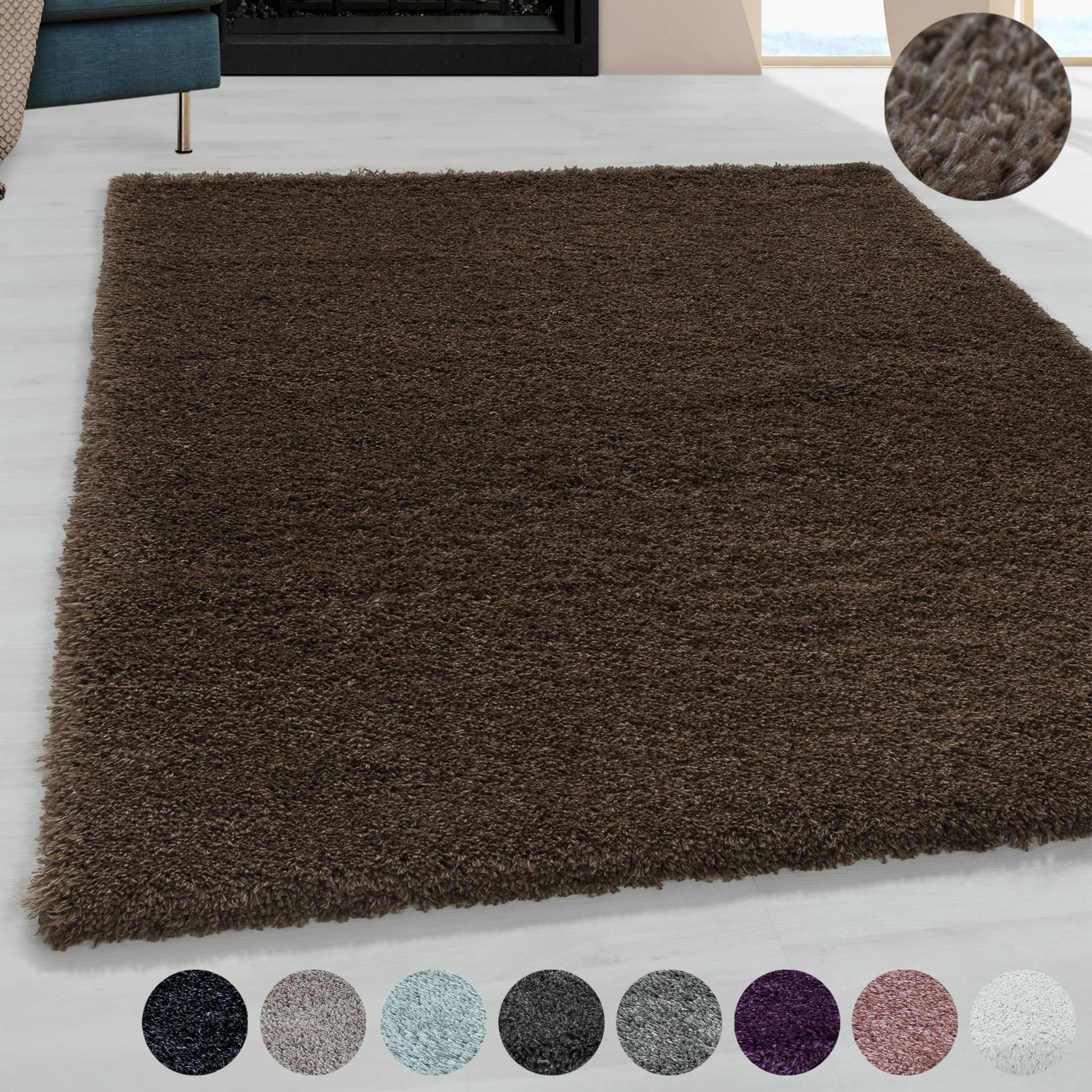 Ayyildiz Teppiche Hochflor-Teppich »FLUFFY 3500«, rechteckig, 50 mm Höhe, Langflor, Shaggy, uni, robust, auch in rund erhältlich, Wohnzimmer von Ayyildiz Teppiche