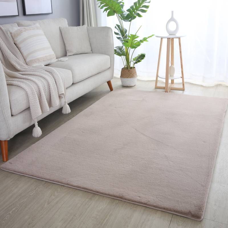 Ayyildiz Teppiche Hochflor-Teppich »POUFFY 5100«, rechteckig, 20 mm Höhe, Läufer, weicher glatter Softflor, Kaninchen Fell Haptik, waschbar von Ayyildiz Teppiche