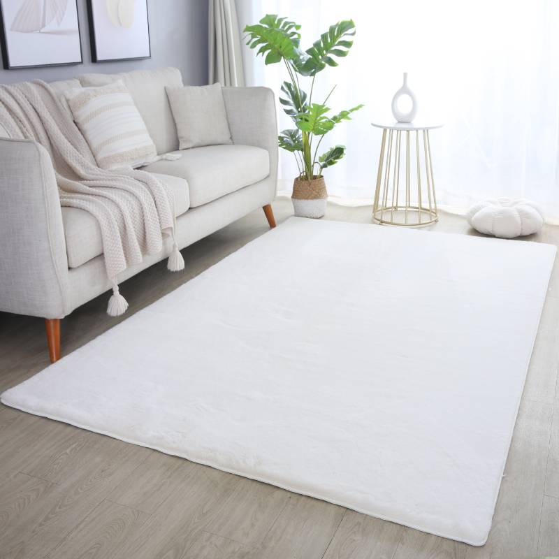 Ayyildiz Teppiche Hochflor-Teppich »POUFFY 5100«, rechteckig, 20 mm Höhe, Läufer, weicher glatter Softflor, Kaninchen Fell Haptik, waschbar von Ayyildiz Teppiche