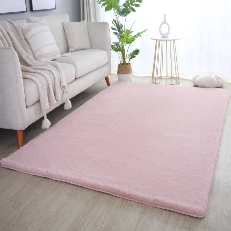 Ayyildiz Teppiche Hochflor-Teppich »POUFFY 5100«, rechteckig, 20 mm Höhe, Läufer, weicher glatter Softflor, Kaninchen Fell Haptik, waschbar von Ayyildiz Teppiche