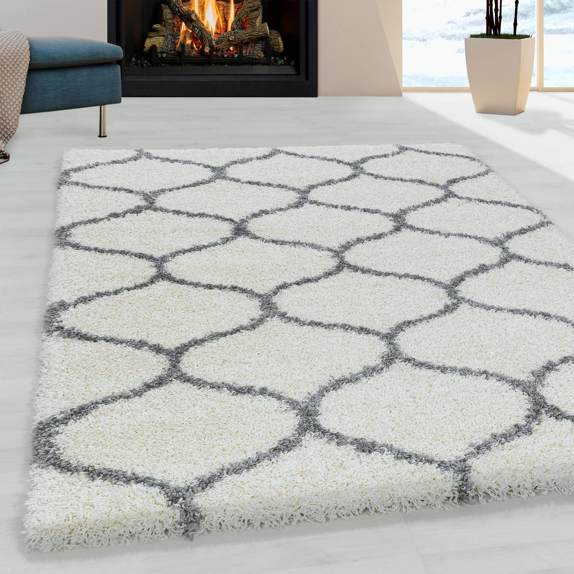 Ayyildiz Teppiche Hochflor-Teppich »SALSA 3201«, rechteckig, 50 mm Höhe, auch in rund, Pflegeleicht / Strapazierfähig / Shaggy/ Wohnzimmer von Ayyildiz Teppiche