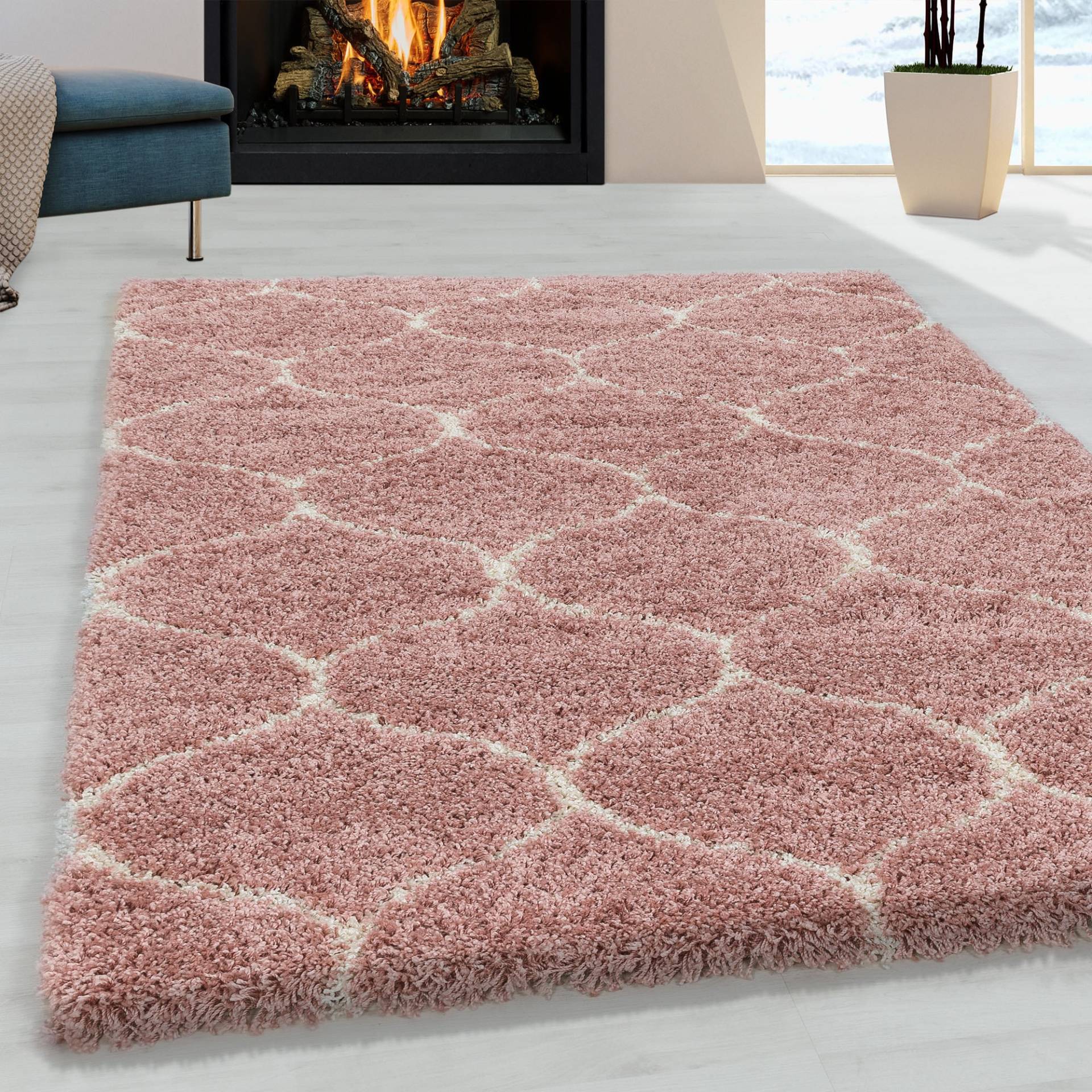Ayyildiz Teppiche Hochflor-Teppich »SALSA 3201«, rechteckig, 50 mm Höhe, auch in rund, Pflegeleicht / Strapazierfähig / Shaggy/ Wohnzimmer von Ayyildiz Teppiche