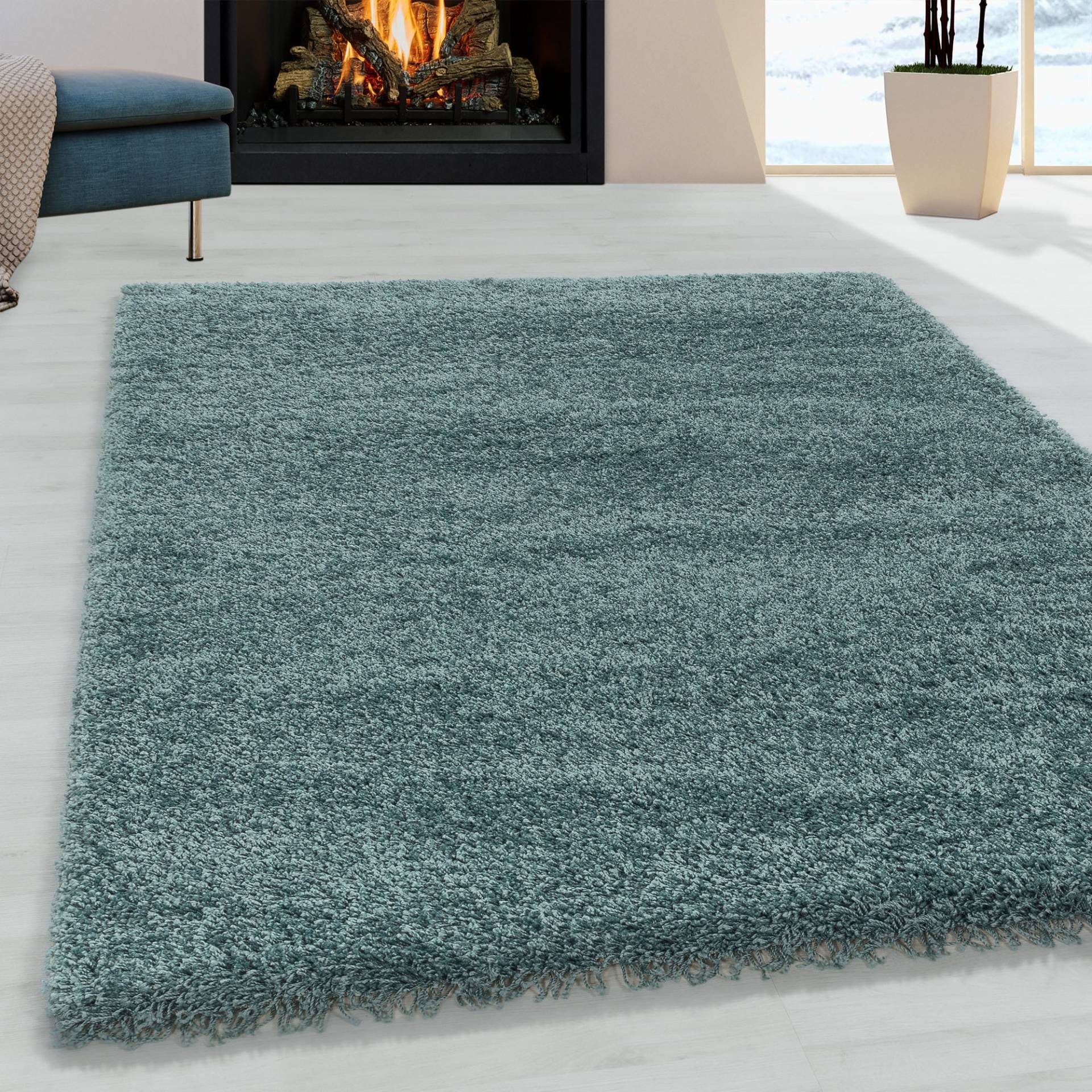 Ayyildiz Teppiche Hochflor-Teppich »SYDNEY 3000«, rechteckig, 50 mm Höhe, Shaggy, Langflor, uni, auch in rund, Wohnzimmer von Ayyildiz Teppiche