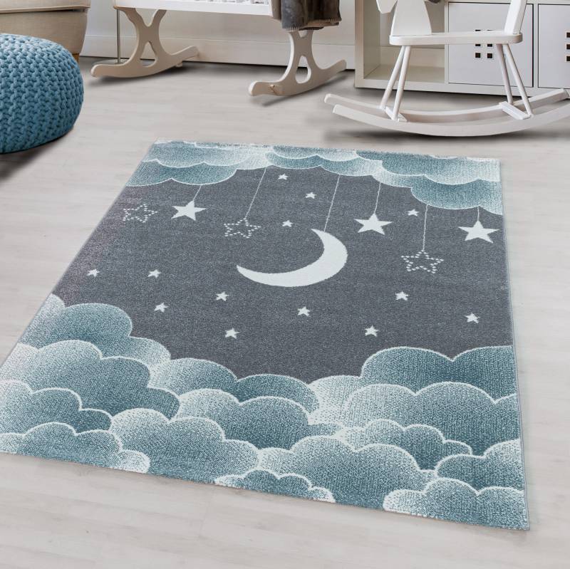 Ayyildiz Teppiche Kinderteppich »FUNNY 2101«, rechteckig, 11 mm Höhe, Kinder Mond Sterne Motivteppich von Ayyildiz Teppiche
